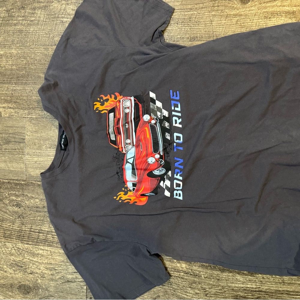Born to Ride Graphic T-Shirt - Charcoal